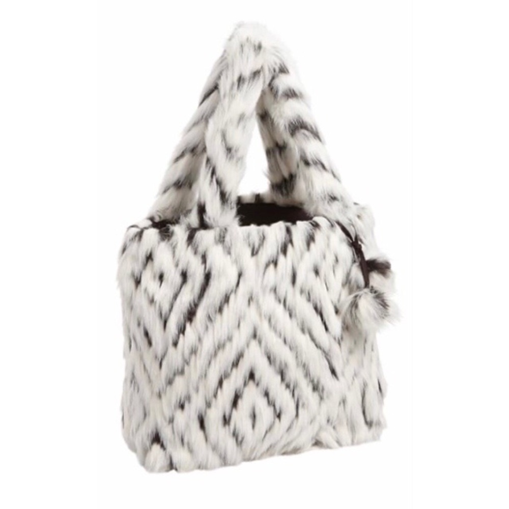 Faux Fur Kite Kilim Tote Bag